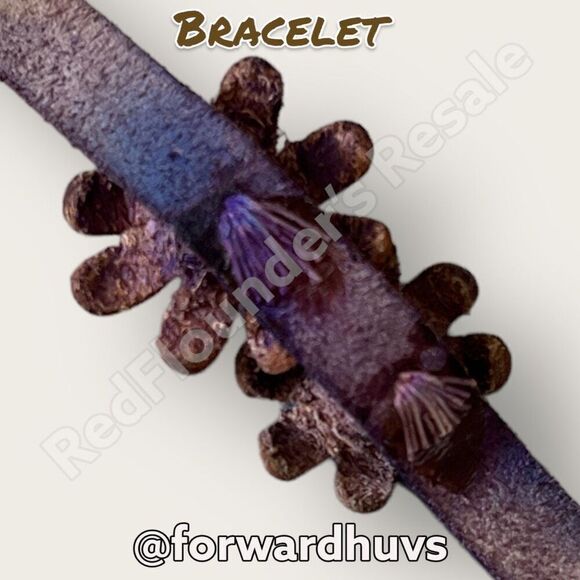 Bundle Sale 3 for $15 | Floral Purple Leather | Snap Bracelet - Picture 9 of 10